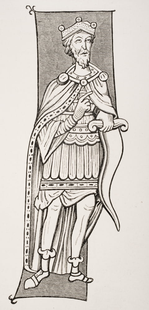 Frankish Chief Or King Armed With A Scramasax A Type Of Single Edged Knife From A Miniature Of The Ninth Century Canvas Art - Ken Welsh Design Pics (20 x 42)