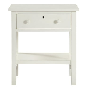 Franklen 1-drawer Antique White Wood Storage Nightstand