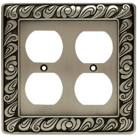Frankliln Brass Paisley Double Duplex Wall Plate, Available in Multiple Colors