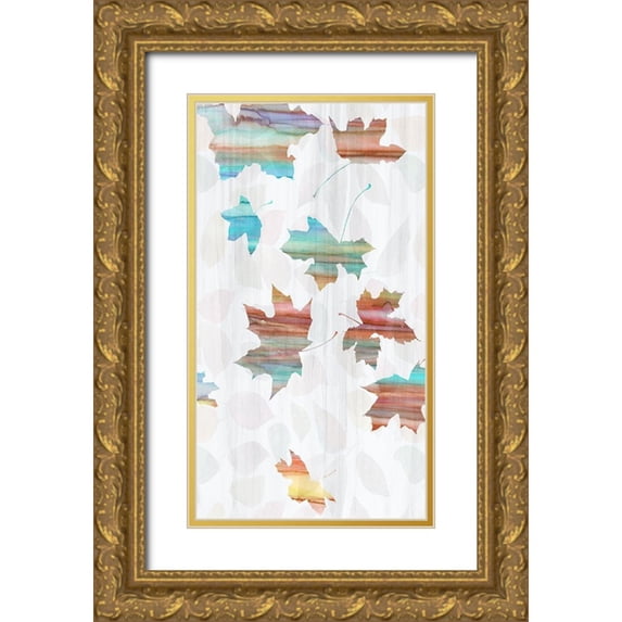 Franklin 10x14 Gold Ornate Wood Framed with Double Matting Museum Art Print Titled - Big Leaf I