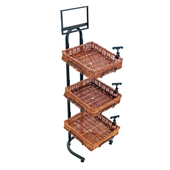 Franklin - 12119 - 3-Tier Willow Basket Display Rack