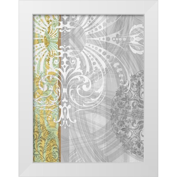 Franklin 12x14 White Modern Wood Framed Museum Art Print Titled - Patterns Saffron I