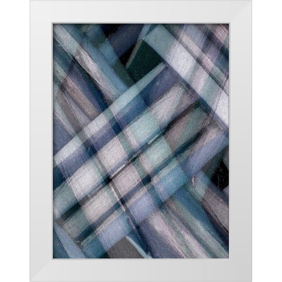 Franklin 12x14 White Modern Wood Framed Museum Art Print Titled - Weave Blue I