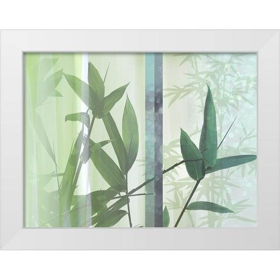 Franklin 18x15 White Modern Wood Framed Museum Art Print Titled - Morning Bamboo II