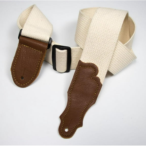 Franklin Strap 2" Natural Cotton Guitar Strap with Leather Ends