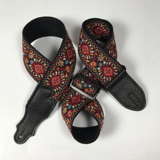 Franklin Strap 2" Retro Folk Guitar Strap Red/Bronze