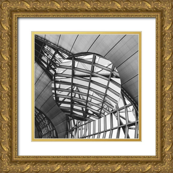 Franklin 20x20 Gold Ornate Wood Framed with Double Matting Museum Art Print Titled - Urban Sphere II