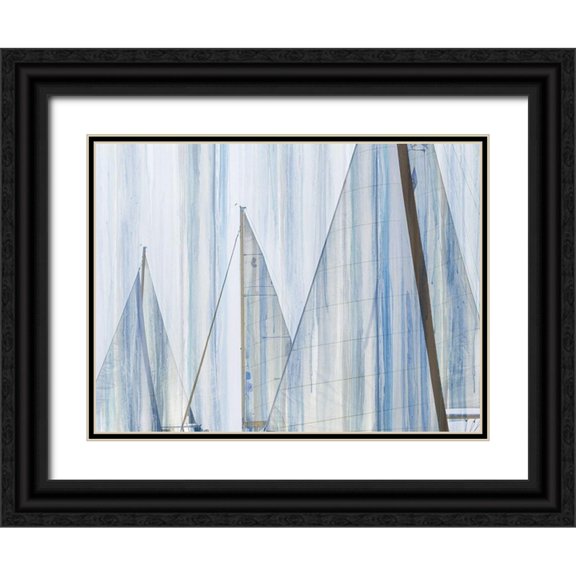 Franklin 24x19 Black Ornate Wood Framed with Double Matting Museum Art Print Titled - Sails I