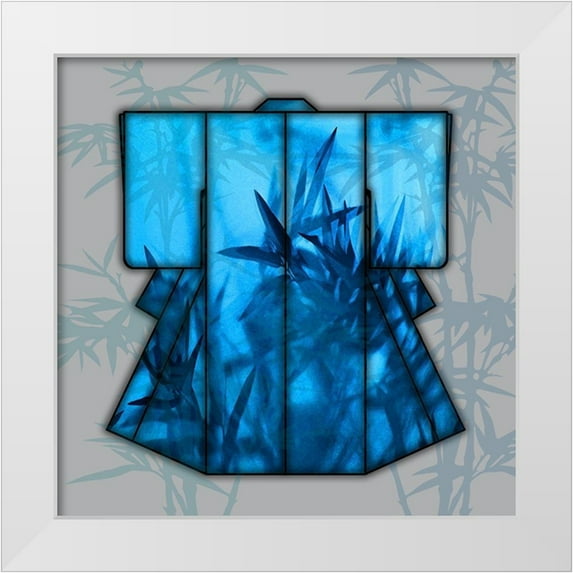 Franklin 26x26 White Modern Wood Framed Museum Art Print Titled - Kimona Blue II