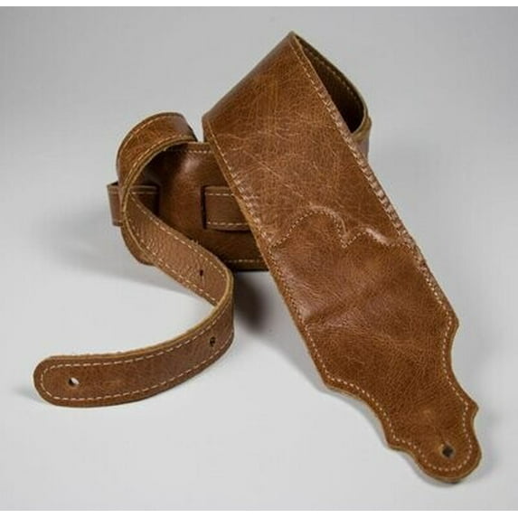 Franklin 3" Jackson Hole Distressed Leather Guitar Strap, Chocolate