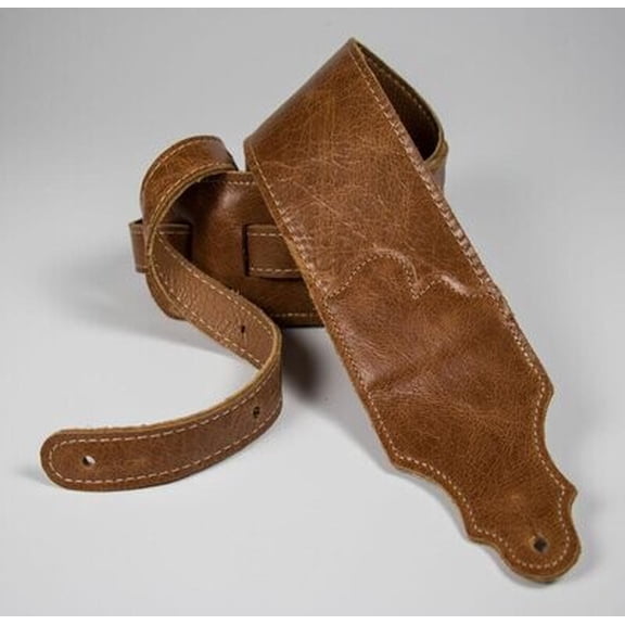 Franklin 3" Jackson Hole Distressed Leather Guitar Strap, Chocolate