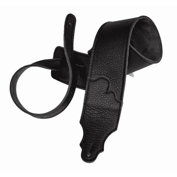 Franklin 3" Original Glove Leather Guitar Strap, Black/Black Stitch