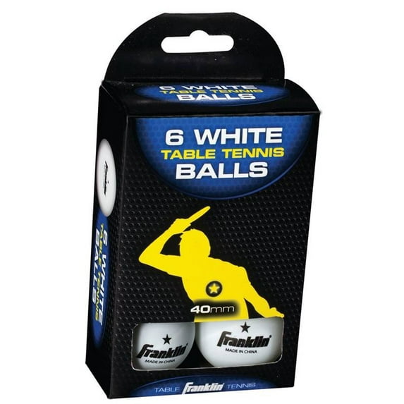 Franklin Sports Table Tennis Ball 1-Star - Durable Recreation - 6 Pack, White