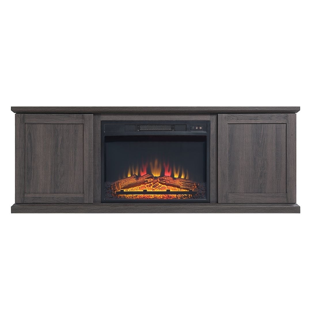 Franklin 60" Brown Electric Fireplace TV Stand