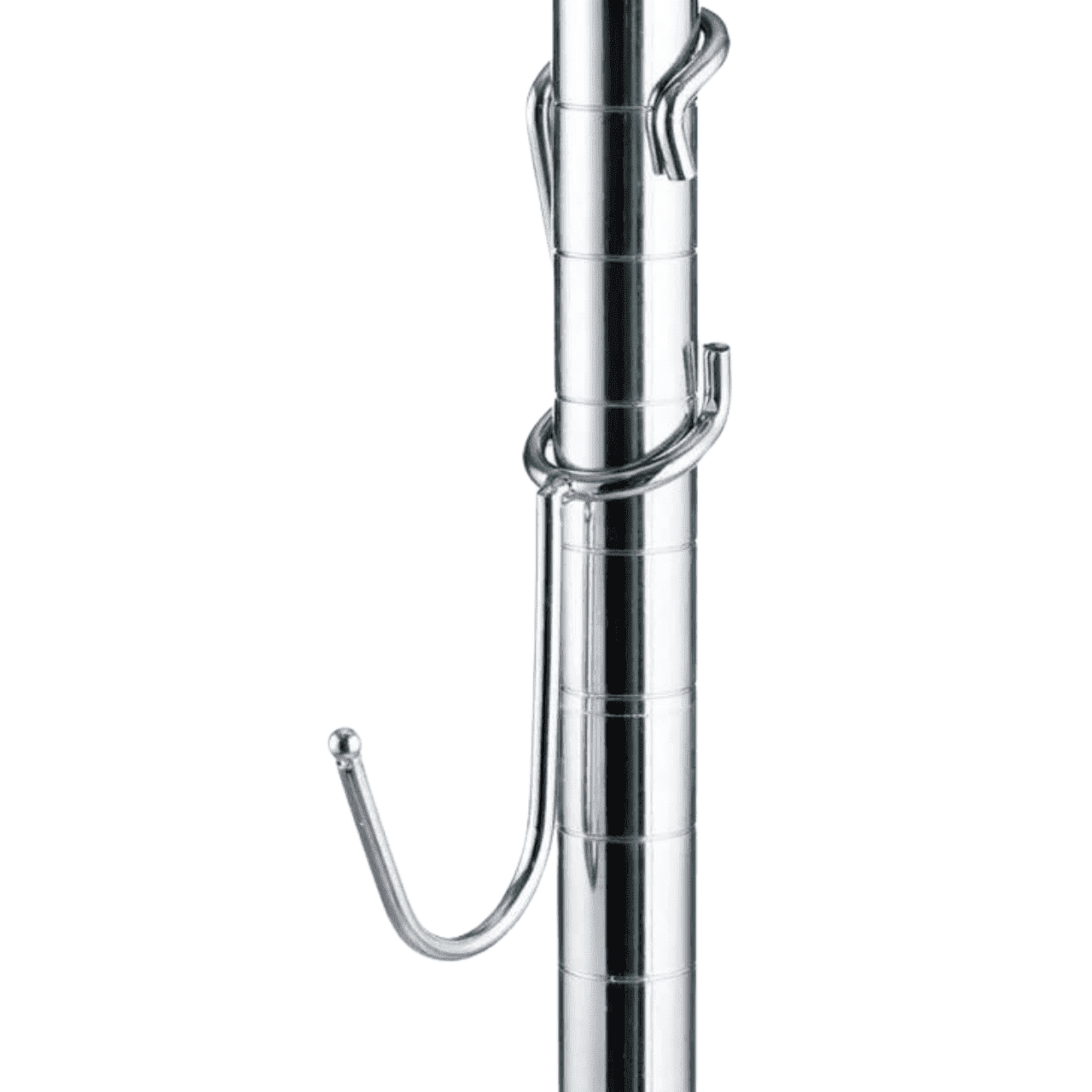 J-Hook Shelf Pole Hooks for Wire Shelving – 5 Pack – Chrome Metal Utility Hooks for Garage, Kitchen, Closet Organization - Fits 1" Pole