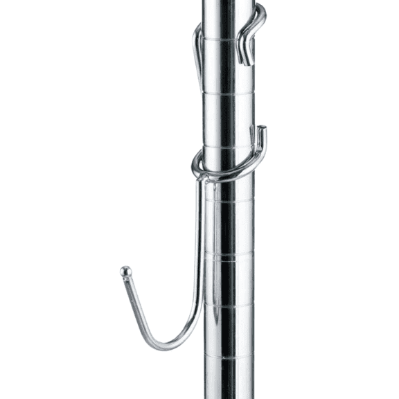 J-Hook Shelf Pole Hooks for Wire Shelving 5 Pack Chrome Metal Utility Hooks for Garage, Kitchen, Closet Organization - Fits 1" Pole