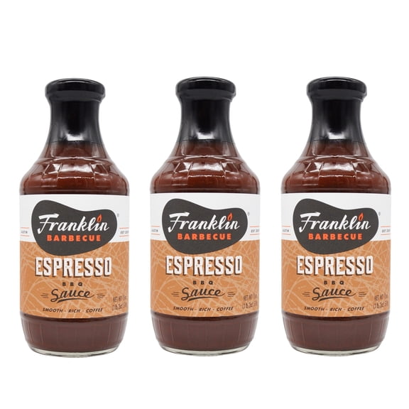 Franklin Barbecue Espresso BBQ Sauce 18 oz, 3 Pack