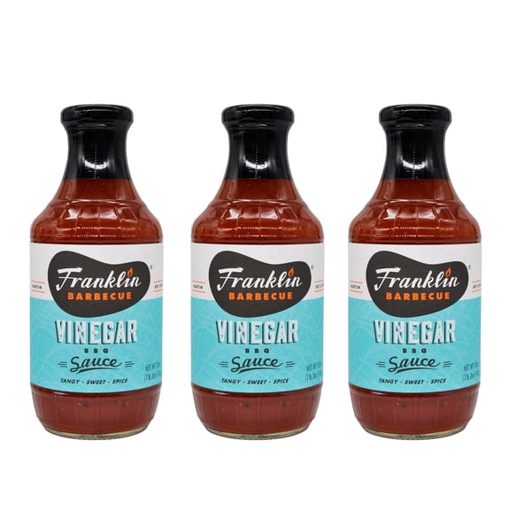 Franklin Barbecue Vinegar BBQ Sauce 18 oz, 3 Pack