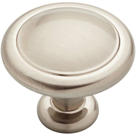 Franklin Brass 1-1/4" Round Ringed Knob in Satin Nickel, 25-Pack