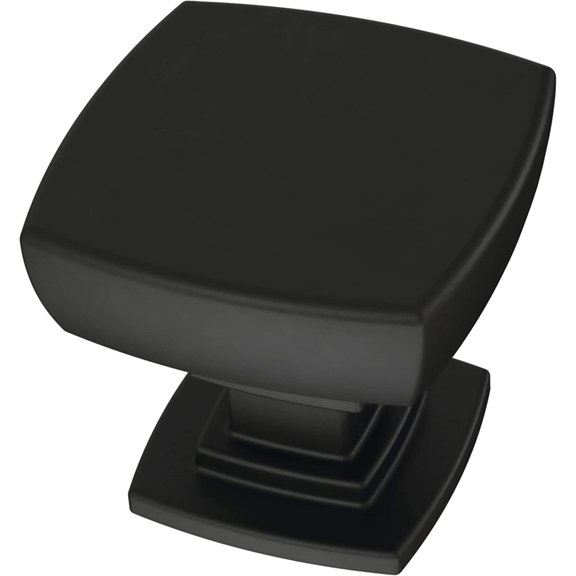 Franklin Brass (10-Pack) Square Matte Black Cabinet Knobs for Dressers, Drawers, Kitchen Door, Vanity, Furniture, Closet Knobs, 1-1/8 Inch | Parow