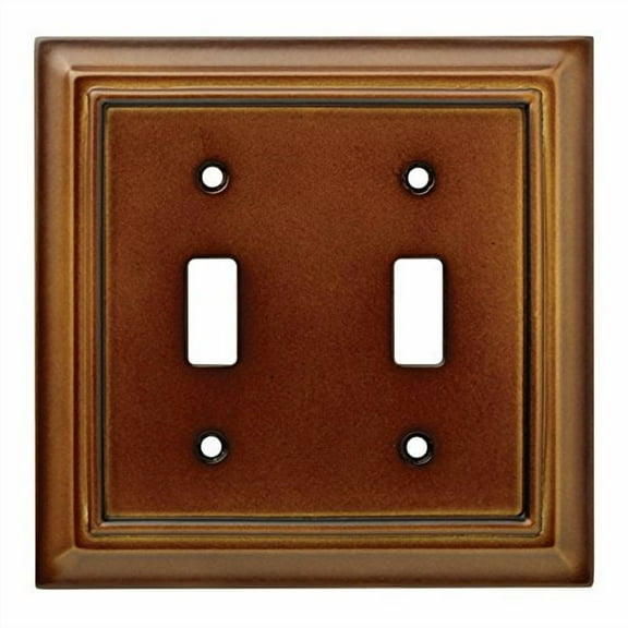 Franklin Brass 171913 Wood Architectural Double Toggle Switch Plate/ Cover, Saddle, 1-Pack