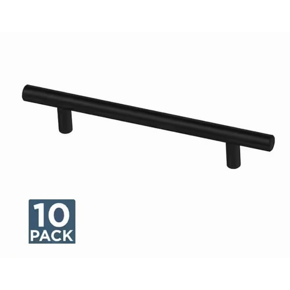 Franklin Brass 5 1/16" Matte Black Simple Round Bar Cabinet & Drawer Pull 10 Pk