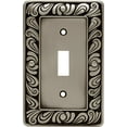 thumbnail image 1 of Franklin Brass Paisley Wall Plate, Brushed Satin Pewter Single Switch Cover Switch Cover, 1-Pack, 64048, 1 of 8