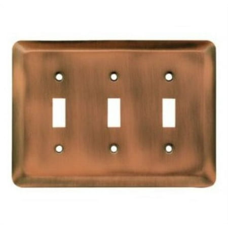 Franklin Brass 64377 Stamped Round Series Triple Wall Plate - Copper