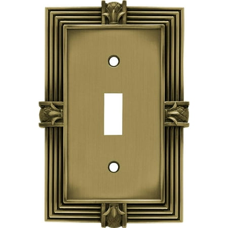 Franklin Brass Pineapple (1-Pack) Decorative Light Switch Cover Wall Plate Tumbled Antique Brass 1-Gang Toggle, Guards Electrical Outlet 64474