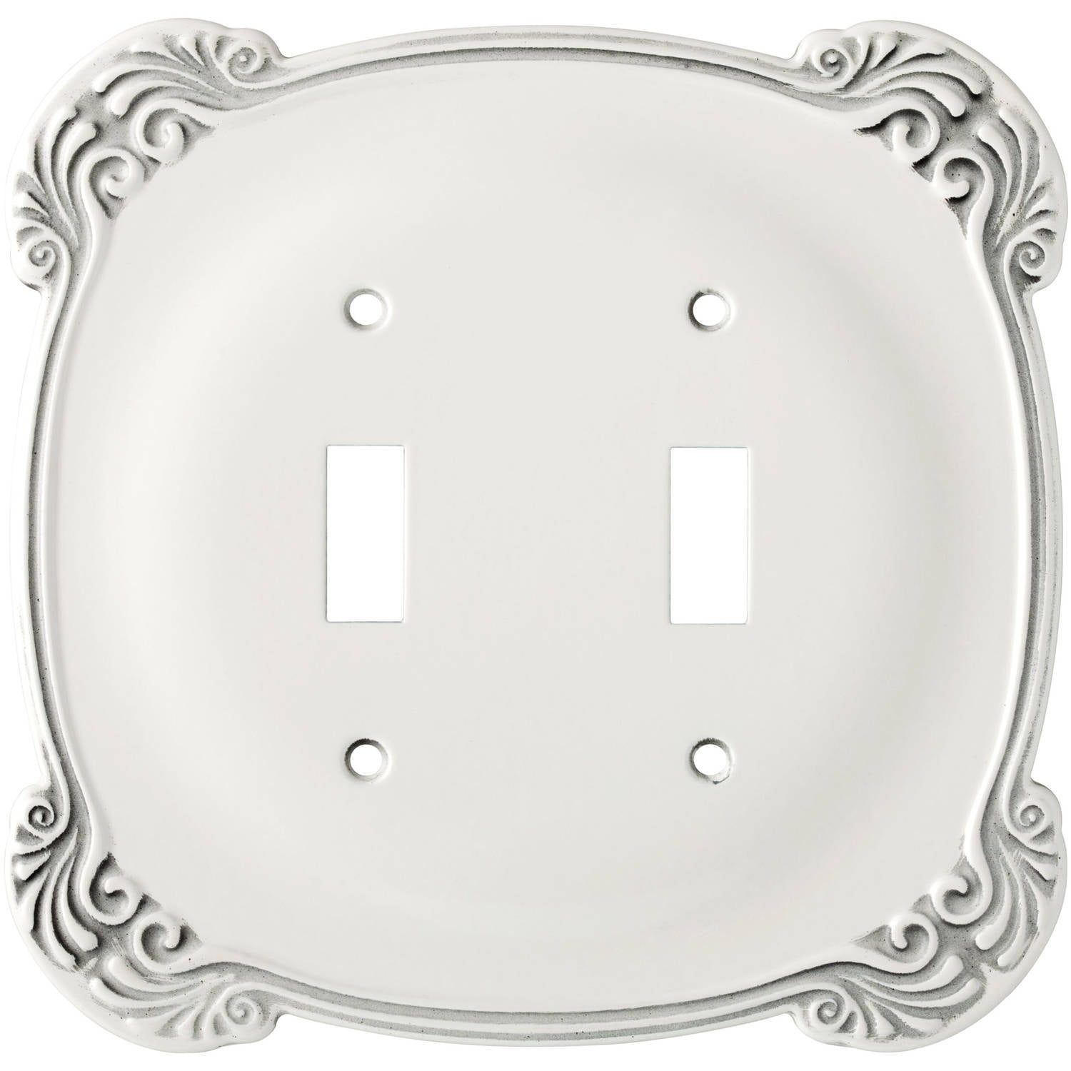 Franklin Brass Arboresque Double Switch Wall Plate in White Antique