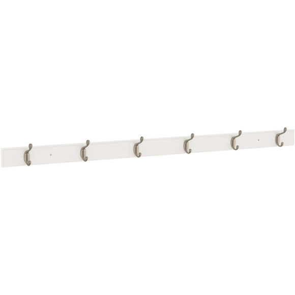 Franklin Brass B46719k-R Casual Curve 45" Wide Coat And Hat Hook Rack - Pure White /
