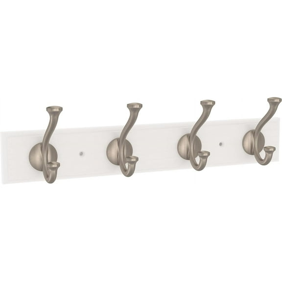 Franklin Brass B48504K-PMN 16" 4 Hook Casual Farmhouse Satin Nickel & White