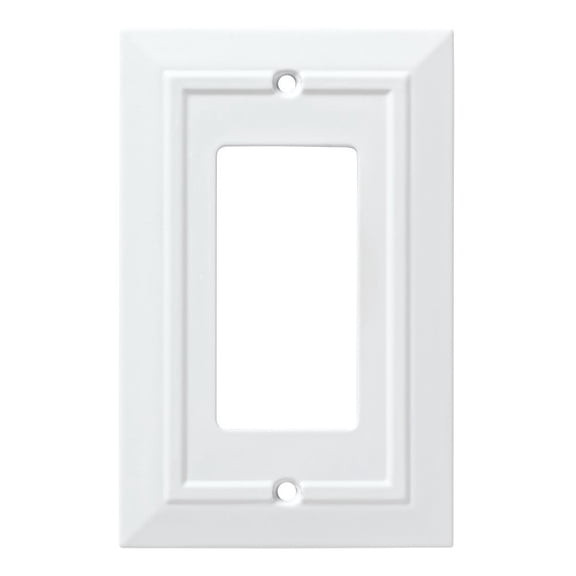 Open Box Franklin Brass Classic Architecture (1-Pack) Decorative Light Switch Cover Pure White 1-Gang Decorator/Rocker Wall Plate Electrical Outlet Guard W35243-PW-C