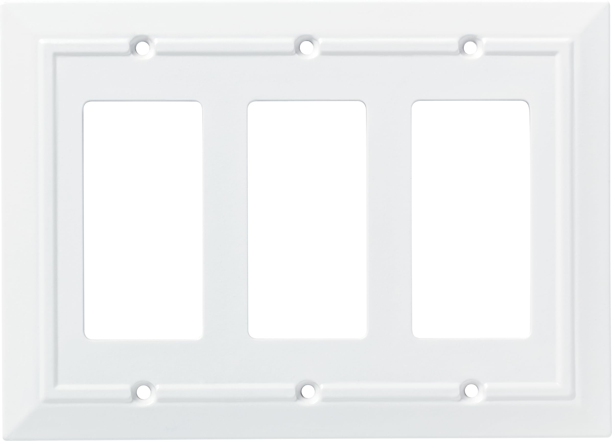 Franklin Brass Classic Architecture (1-Pack) Decorative Light Switch Cover Pure White 3-Gang Decorator/Rocker Wall Plate Triple Switch Plate Cover Electrical Outlet Guard W35250-PW-C