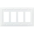thumbnail image 1 of Franklin Brass Classic Architecture (1-Pack) Decorative Light Switch Cover Pure White 4-Gang Decorator/Rocker Wall Plate Quad Switch Plate Cover Electrical Outlet Guard W35252-PW-C, 1 of 6