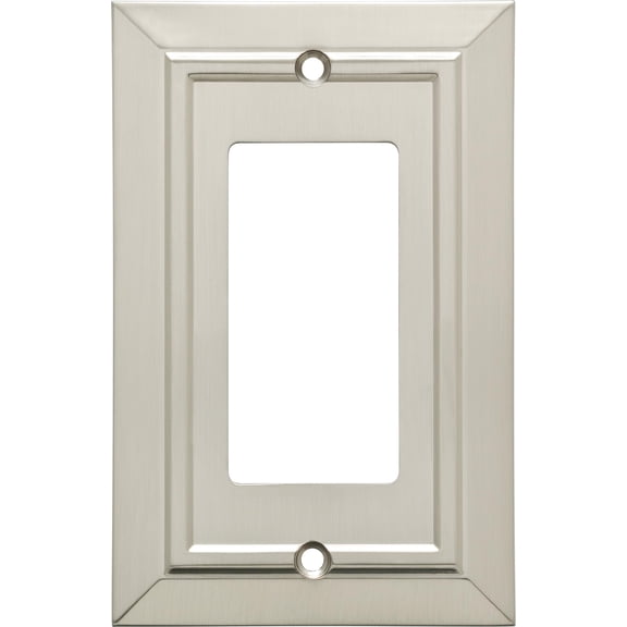 Franklin Brass Classic Architecture (1-Pack) Decorative Light Switch Cover Brushed Nickel 1-Gang Decorator/Rocker Wall Plate Electrical Outlet Guard W35219-SN-C