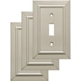 thumbnail image 1 of Franklin Brass Classic Architecture (3-Pack) Decorative Light Switch Cover Wall Plates Brushed Nickel 1-Gang Wall Plate Toggle Electrical Outlet Guard W35217V-SN-C, 1 of 8
