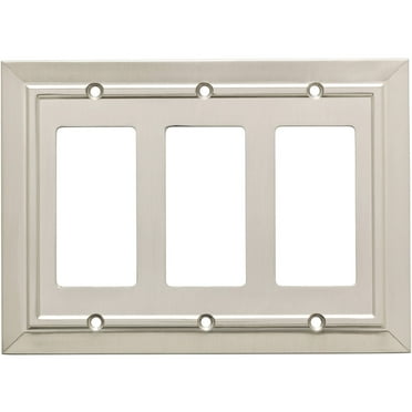Franklin Brass Classic Architecture Triple Decorator Wall Plate in Satin Nickel