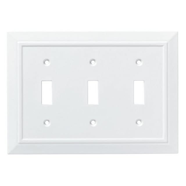 Franklin Brass Classic Architecture Triple Switch Wall Plate in Pure White