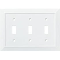 Franklin Brass Classic Architecture (1-Pack) Decorative Light Switch Cover Wall Plates Pure White 3-Gang Wall Plate Toggle Plate Guards Electrical Outlet Guard W35249-PW-C