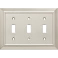 thumbnail image 1 of Franklin Brass Classic Architecture (1-Pack) Decorative Light Switch Cover Wall Plates Brushed Nickel 3-Gang Wall Plate Toggle Plate Guards Electrical Outlet Guard W35225-SN-C, 1 of 8