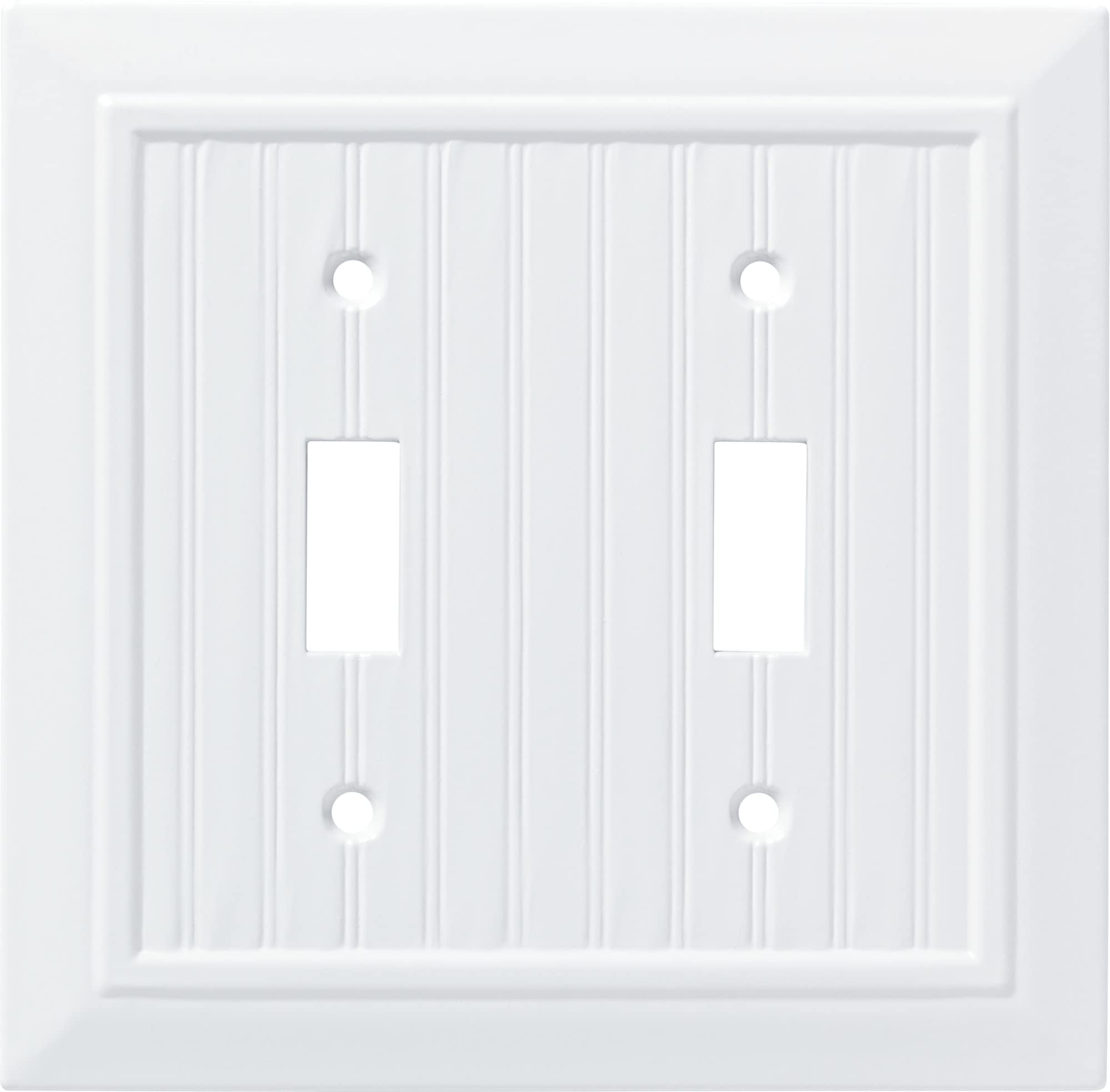 Franklin Brass W35268-PW-C Classic Beadboard Double Switch Wall Plate, Single