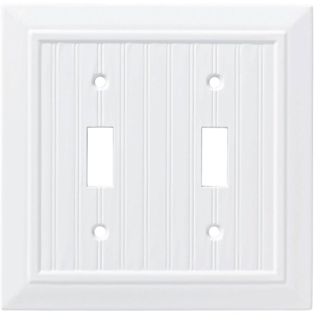 Franklin Brass Classic Beadboard Double Switch Wall Plate in Pure White