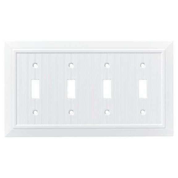 Franklin Brass W35275-PW-C Classic Beadboard Quad Switch Wall Plate, Single