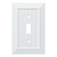 thumbnail image 1 of Franklin Brass Classic Beadboard (1-Pack) Decorative Light Switch Cover Wall Plates Pure White 1-Gang Wall Plate Toggle Plate Guards Electrical Outlet Guard W35265-PW-C, 1 of 8