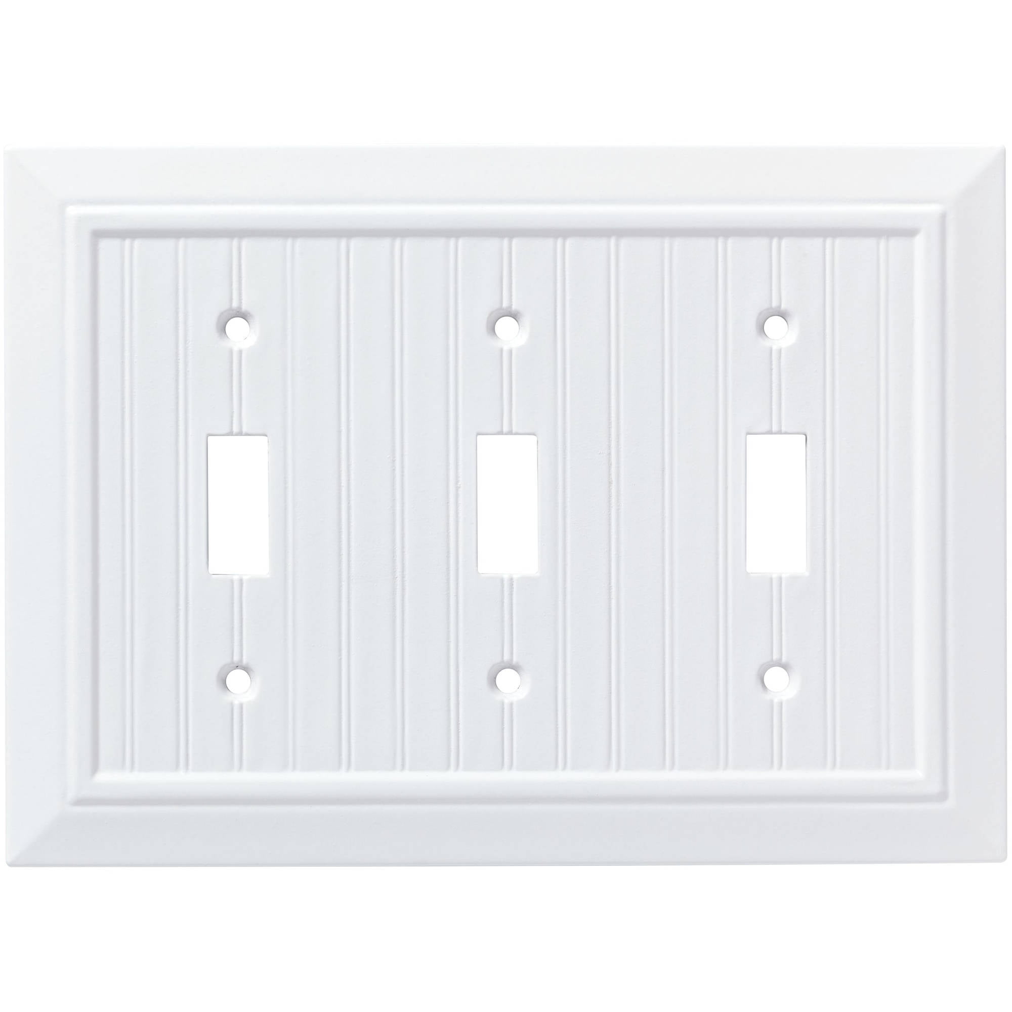 White Beadboard Triple Switch Wall Plate