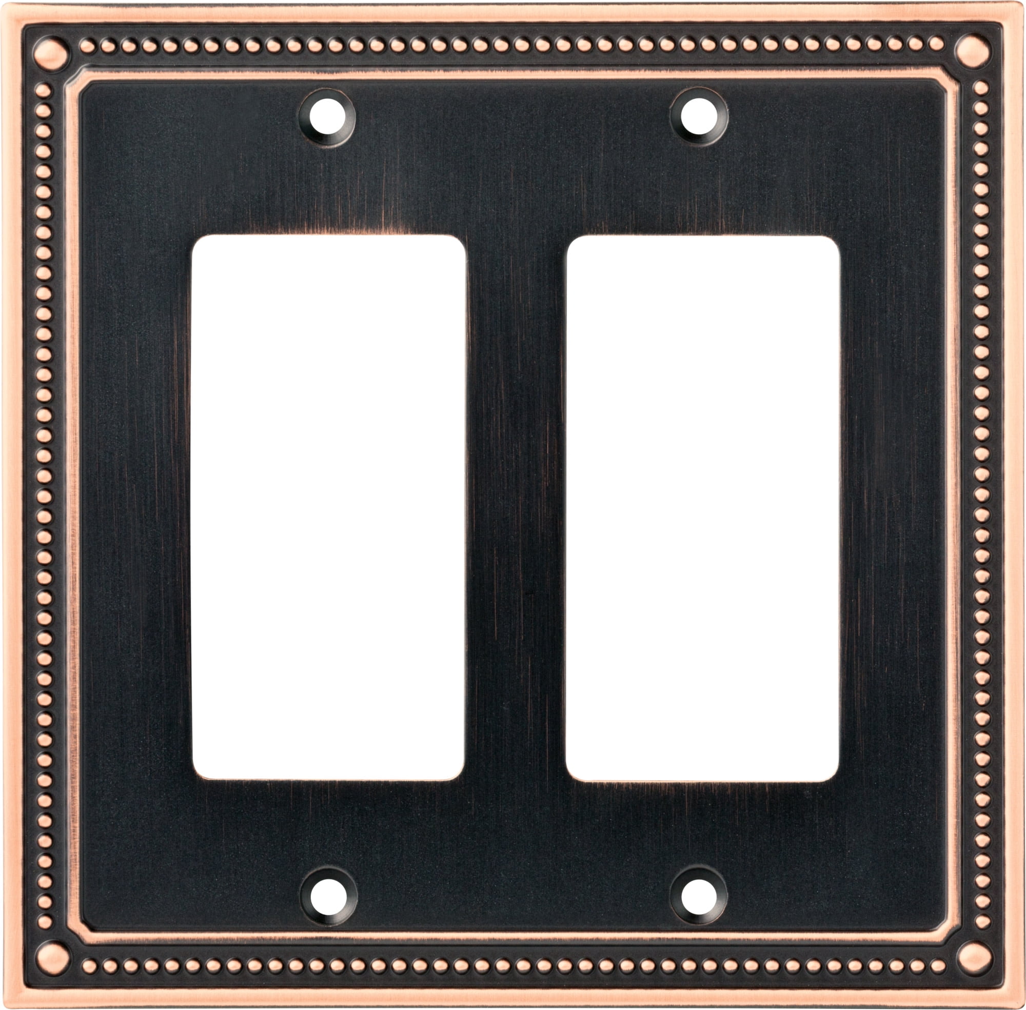 Franklin Brass W35065-SN-C Classic Beaded Double Decorator Wall Plate – Satin Nickel, Zinc, Screws Included, Limited Lifetime Warranty