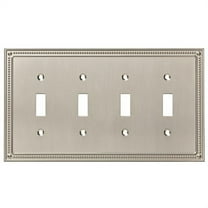 Franklin Brass W35068-SN-C Classic Beaded Quad Switch Wall Plate, Switch Plate & Cover - Satin Nickel