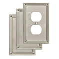 thumbnail image 1 of Franklin Brass Classic Beaded (3-Pack) Outlet Covers Brushed Nickel 1-Gang Wall Plate Single Duplex Switch Plates Electrical Guard W35059V-SN-C, 1 of 8
