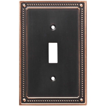 Franklin Brass Classic Beaded Single Switch Wall Plate in Bronze with Copper Highlights